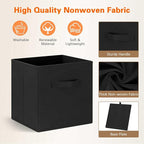 GhvyenntteS Storage Cubes, 11 Inch Cube Storage Bins with Dual Handles, Collapsible Fabric Storage Bins for Shelves, Storage Baskets for Organizing Clothes, Bedding, Toys, Books (6 Pack, Black)