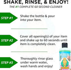Chubbs Shake & Rinse Glass Cleaner - Cleans and Restores Within Minutes/Removes Tough, Stubborn, Hard-To-Reach Stains From Glassware | Perfect for Ceramic, Glass, & Metal (Pack of 3-16 Fl Oz)