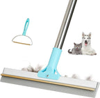 Carpet Rake for Pet Hair Removal Tool, 2025 New Generation 2 in 1 TPU and Copper Rake Teeth Pet Hair Remover with 54’’ Adjustable Long Handle, Reusable Cat Dog Hair Cleaner Rake Broom