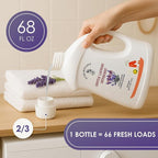 Lavender Organic Plant- Based Laundry Detergent 68 Fl Oz | 66 Loads, Natural Hypoallergenic Non-Toxic Soap for Sensitive Baby Skin. Concentrated Enzyme Stain Remover, Sulfate Free