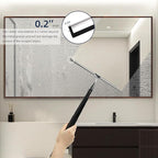12-51’’ Telescopic Window Squeegee for High Windows, 2-in-1 Window Cleaning Kit with Extra Silicone Blade & Hook, Professional Squeegee for Shower Glass Doors (Window Squeegee for Home)