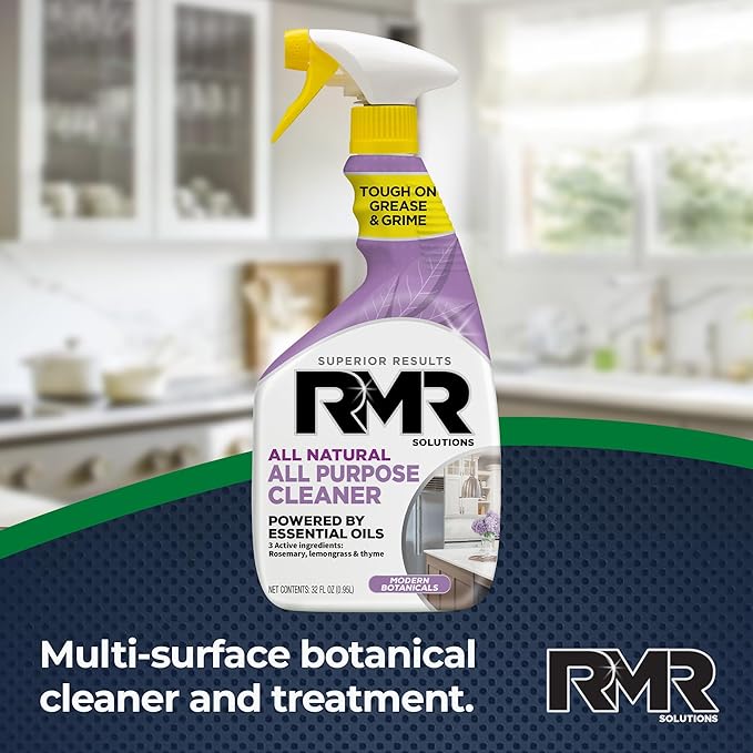 RMR All Natural All-Purpose Cleaner - Non-Toxic, Rinse-Free Multipurpose Cleaning Supplies, Biodegradable, Modern Botanical Scent, 32-Ounce Spray, 2 Pack