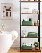 Small Woven Basket, 12 x 8 x 4.5 Inches, Storage Basket for Organizing, Cute Small Rope Shelf Closet Cube Storage Bins Baskets for Shelves, Dog Toy Gift Baskets Empty, 3 Packs, Green