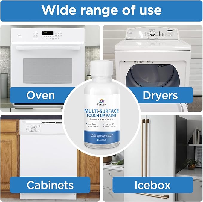 Appliance Paint White Appliance Touch Up Paint High-Gloss White Touch Up Paint Pen Scratch Repair for Appliances Refrigerators Metal Surfaces Dishwasher Dryer Microwave Washers