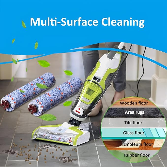 for Bissell CrossWave Vacuum Cleaner Replacement Parts 2 Pack 1868 Bissell CrossWave Multi-Surface Brush Rolls Tangle-Free+ 2 Pack 1866 Replacement Vacuum Filters Part 1608683 1608684 1613568