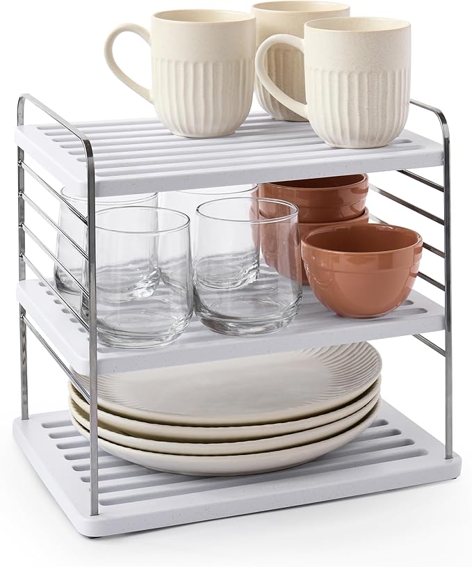 YouCopia UpSpace Cabinet Box Organizer, Adjustable Kitchen Pantry Shelf for Plastic Wrap and Foil Storage, Large Premium Edition