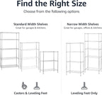 Amazon Basics 4-Shelf Adjustable Heavy Duty Steel Wire Rack Storage Shelving Organizer for Kitchen, Garage, 36" L x 14" W x 54" H, Chrome Silver