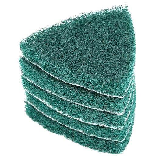 Industrial Scouring Pads 5 Pack Heavy Duty Abrasive Scrubbers for Kitchen Cleaning Non-Scratch Triangular Design Brushed Finish Mat Style