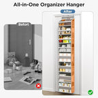 Over The Door Organizer, 8 Shelf Door Hanging Organizers with 8 Large Capacity Pockets, Back of Door Organizer Storage Hanging Shelves for Closet Bathroom Bedroom Nursery