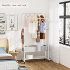 Golpart Clothes Garment Coat Rack Drying Clothing Racks Metal Freestanding for Hanging Clothes Portable Closet for Laundry Bedroom White