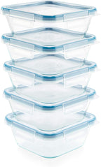 Snapware Total Solutions (10-Pack, 4 Cup) Glass Food Storage Containers Set, Airtight & Leakproof Locking BPA-Free Lids, Freezer Dishwasher Microwave Safe
