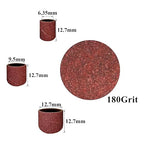 Asieg Tool Sanding Drum Kit 142Pcs 180Grit, 1/2" & 3/8" & 1/4" Diameter Drum Sanding Band with 3.17mm Shank Mandrels for Drill Dremel Rotary Tools Nails Drill