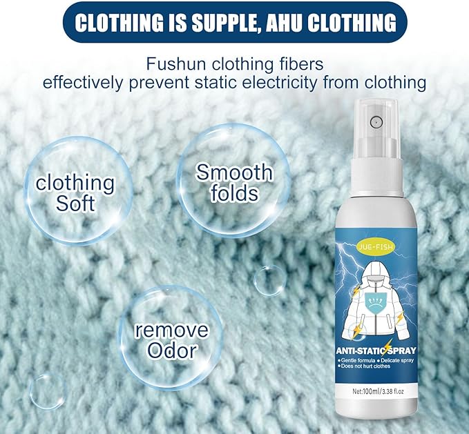 Anti-Static Spray Cling Free Static Guard Spray Static Spray for Clothes Eliminate Static Shock