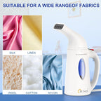 Powerful Travel Steamer for Clothes Handheld Clothing Steamer Handheld Garment Steamer Wrinkle Remover for Home and Travel White