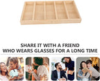 Wooden Glasses Tray and Sunglasses Holder Eyewear Display Rack Multipurpose Organizer for Home and Office Storage with 5pcs Set