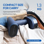 HubiCare Steamer for Clothes, 1500W with Large 250ml Tank, Handheld Clothing Steamer, Fabric Wrinkle Remover, Portable & Compact Travel Size Garment Steamer ONLY FOR 120V (Navy)