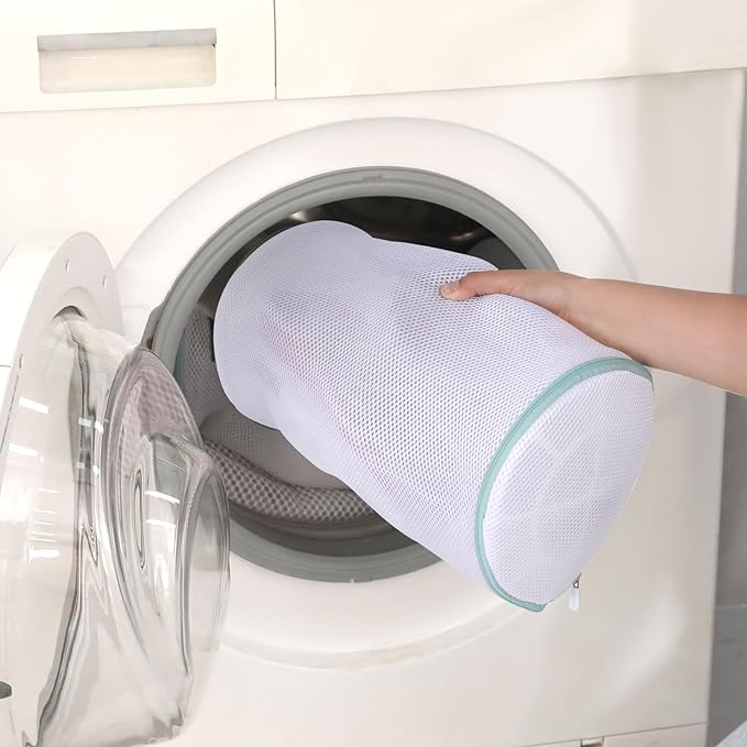 Kimmama Shoe Washing Machine Bag,Laundry Shoes Bags,Sneaker Wash Protector Sack,Sandwish Mesh,White,8x15"