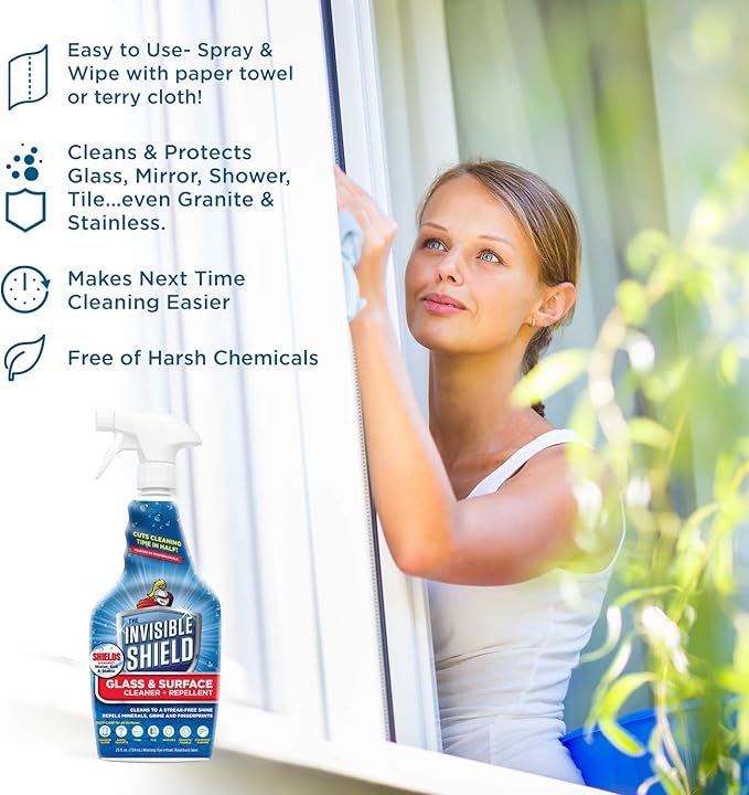 Invisible Shield Glass & Surface Cleaner 32 fl. oz. Cleans and Protects on multi surfaces by UNELKO- Clean-X (3)