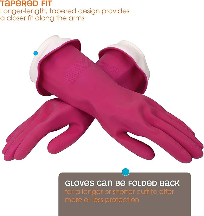 Casabella 46060 Premium Waterblock Gloves, Large, 1-Pair, Pink