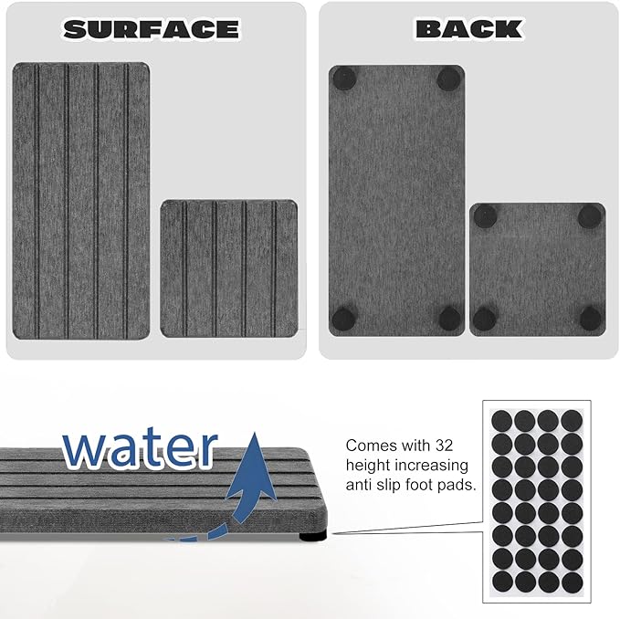 4PCS Fast Drying Diatomite Stone Soap Tray for Bathroom and Kitchen, Vanity Tray, Water Absorbing Coaster