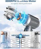 Car Vacuum Cordless, Mini Portable Vacuum Cordless for Car, 4-in-1 20000PA High Power Portable Rechargeable Vacuum Cleaner with Brushless Motor, Small Handheld Vacuum & Air Blower & Pump-Grey