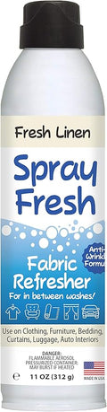 Spray Fresh Fabric Refresher - Deodorizer & Freshener for Clothing, Bedding, Luggage, Furniture & More - Eliminates Smoke Smell & Other Pesky Odors - Helps Prevent Fabric from Wrinkling (Fresh Linen)