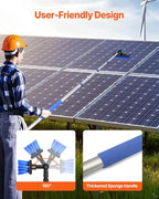 VEVOR Water Fed Pole Kit, 20FT Solar Panel Cleaning Pole with Extendable Handle, 180° Rotatable Brush Head & 65.6FT Hose, Household & Outdoor Window Cleaner Tool for Caravan Solar Panel Deck