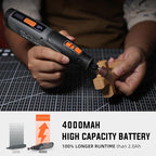 Katerk Cordless Rotary Tool, 4000mAh Battery, 6-Speed, 28000RPM, Rotary Tool Kit with 70 Accessories Light duty Engraving Pen for Sanding, Polishing, Drilling, Etching, Grinding, Wood Carving