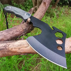 DOOM BLADE 3 Piece Small Survival Hatchet Camping Axe&Fixed Blade Knife Combo Set,Tomahawk,Hatchet,Pocket Folding Knives,440C Steel Blade with Nylon Sheath for Outdoor Hunting Camping(Type-1)