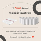 Zeppoli Classic Kitchen Towels -15 Pack 100% Natural Cotton Towel Set, Reusable Wash Cloths, Absorbent Dish Towels, Machine Washable Hand Towels, Kitchen Essentials - 14" by 25 - Red Striped