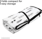 Encasa XO Ironing Mat/Pad (Large 48"x28") with 3mm Padding & Silicone Iron Rest for Steam Pressing on Tabletop or Bed - Heat Resistant, Portable, Quilting & Travel Blanket - Black Arrow