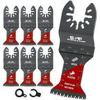 S&F STEAD & FAST 6 PCS Oscillating Saw Blades, Japanese Teeth, Curved Edge Oscillating Tool Blades for Wood, Plastic, Universal Multitool Blades Kits for Quick Release