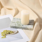 Marble Soap Dish, Large Stone Bar Soap Holder Shower, Green Bathroom Soaps Saver, Easy Cleaning Natural Stone Sponge Holder for Kitchen Sink, Executive Jewelry Ring Tray