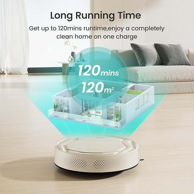 Lefant M210 Pro Robot Vacuum Cleaner,Easy to Use,120 Mins Runtime,6 Cleaning Modes,APP/Voice/WiFi/Alexa Control,Multi-Surface Cleaning