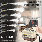 Handheld Steam Cleaner, Portable Steamer for Cleaning with 9pcs Accessories, 6-Level Adjustable Handle, 12s Heat-Up, 1200ml Tank, Steam Cleaner for Home,Dirt,Grout,Tile,Floor,Couch and Car (Khaki)