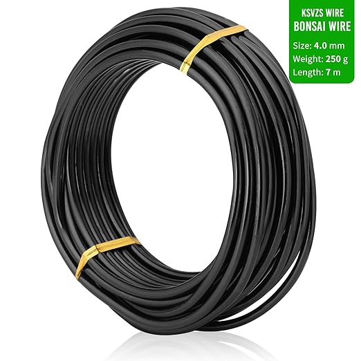 Black-4.0-Anodized Aluminum Bonsai Training Wire 250g Large Roll,Many Size to Choose,KSVZS Bendable Metal Wire for Crafts,Sculpting,Armature and Daily Use,Necessities for Family
