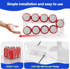 2 Pack Soda Can Organizer,Can Dispenser for Refrigerator Drink Storage Rack for Standard and Tall Can Pop Can Holders for Pantry Cabinet Clear