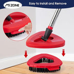 Spin Mop Scrub Brush Head Compatible with O Cedar EasyWring 1 Tank System, Shower Floor Scrubber Mop Head Replacement, Hard Bristle Cleaning Brush for Kitchen Tile, Not Fit RinseClean, 2 Pack