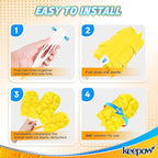 KEEPOW 12 Pack Reusable Duster Refill Compatible with Swiffer Duster Extended Handle, 360° Heavy Duty Duster Refills, Microfiber Dusters for Cleaning, Fleece Refills(Handle is Not Included)