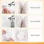 Bilillo 14 Pcs Plate Hangers for Wall - 6/8/10/12/14 Inch Invisible Plates Hanger, Stainless Steel Plate Holders with 14 Pieces Wall Hooks for 5.5 to 15.5 Inch Decorative Plates and Arts (Silver)
