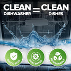 Renuv® Heavy Duty Dishwasher Cleaner & Deodorizer Tablets, Descaler, Deep Cleaning, Natural Odor & Smell Remover, Calcium, Limescale, Hard Water Marks, Grease, Septic Safe Pods (12 Tabs 1 Yr Supply)