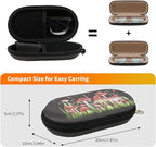 Double Eyeglasses Case, Hard Shell Dual Sunglasses Organizer with Zipper Clip Travel Glasses Storage for Women Men