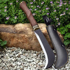 Heavy Duty Machete with Sheath for Cutting Trees and Yard Work Hand Forged Solid Wood Handle Survival Outdoor Activities Machete Knife Billhook Sickle Axe for clearing Brush