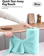 Fantasticlean Microfiber Cleaning Cloth Roll -40 Pack, Tear Away Microfiber Towels, 12" x 12", Reusable, Washable, Scratch Free, Ultra Absorbent Dishcloth for Car, Home Supplies, Pet, Kitchen (Blue)