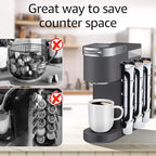 K Cup Holder for Keurig: Coffee Pod Holder for Counter Small Space - Kcup holders for Wall Mount (2, Oasis Blue)