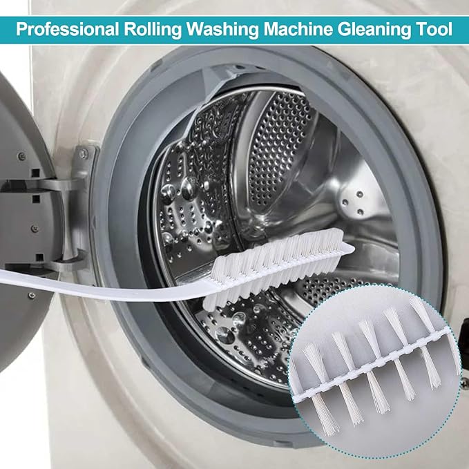 2Pcs Rolling Washing Machine Multifunctional Cleaning Brush, Household Cleaning Brushes,Nylon Brush Heads Powerful Clean,Wash Machine Cleaner Also Fit in Kitchen Dryer Hotel