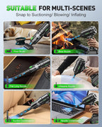 Handheld Car Vacuum Cleaner Cordless 18000PA, 2 in 1 Air Duster & Vacuum Cleaner, High Power Portable Handheld Vacuum with Detachable Battery, Hand Held Vacuum Rechargeable for Car, Home, Office, Pet