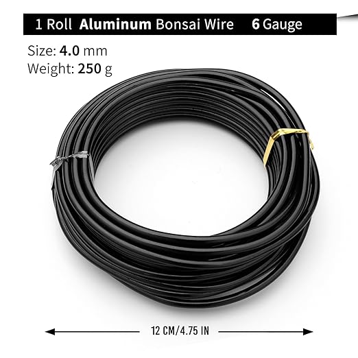 Black-4.0-Anodized Aluminum Bonsai Training Wire 250g Large Roll,Many Size to Choose,KSVZS Bendable Metal Wire for Crafts,Sculpting,Armature and Daily Use,Necessities for Family