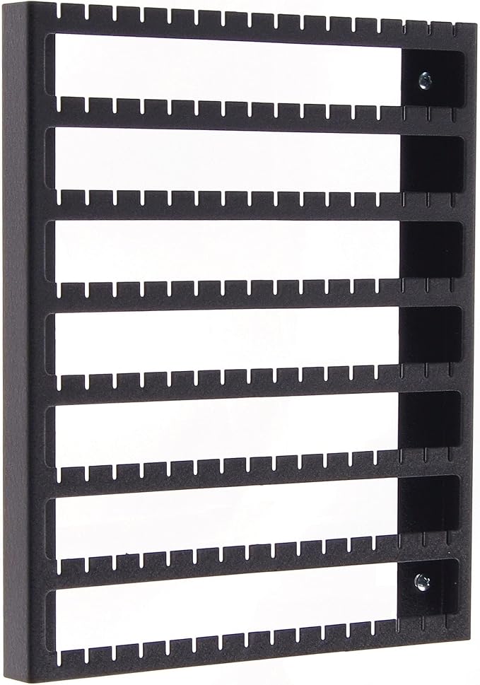 Angelynn's Wall Mounted Earring Holder Organizer Display for Women Small Earrings ONLY, Post Stud Dangle Pierced Earrings, Hanging Closet Jewelry Storage Rack, Luka Black 9"x11"