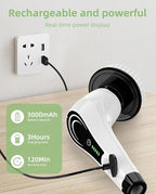 Electric Spin Scrubber, Cordless Cleaning Brush, Shower Scrubber with 8 Brush Heads, Power Scrubber Dual Speeds with Adjustable Extension Handle, IPX7 Waterproof for Bathtub Floor Tile Car-B